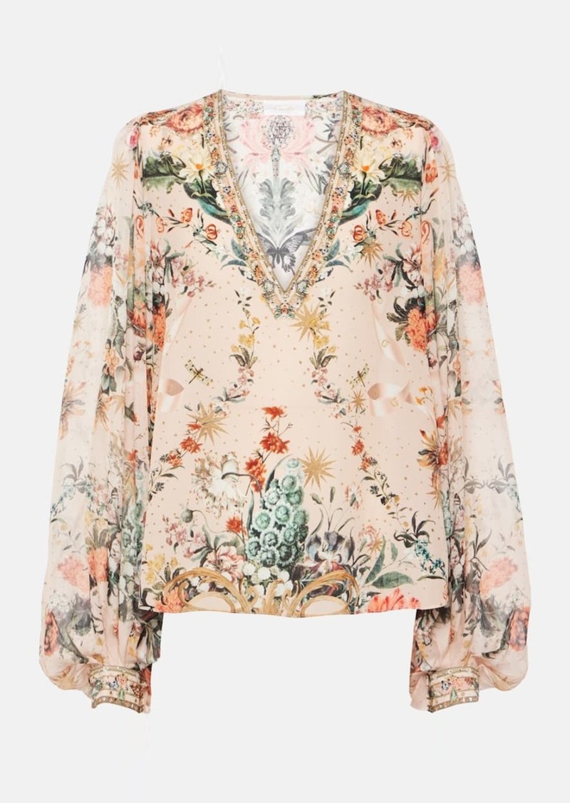 Camilla Floral silk blouse