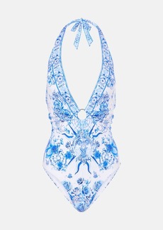 Camilla Immortal Ink halterneck swimsuit