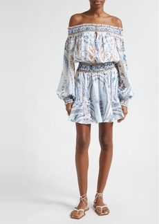 Camilla Season of the Siren Long Sleeve Off the Shoulder Linen Dress at Nordstrom