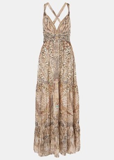 Camilla Throne Room gathered silk maxi dress