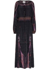 Camilla Woman Crystal-embellished Printed Silk Crepe De Chine Maxi Dress Black