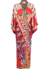 Camilla Women's Long Kimono Coat Artesania Mania Wide Sleeves Beaded Multi-Color