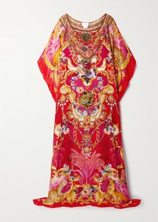 Camilla Crystal-embellished Printed Silk Crepe De Chine Kaftan