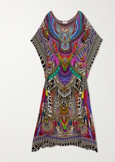 Camilla Crystal-embellished Printed Silk-georgette Kaftan
