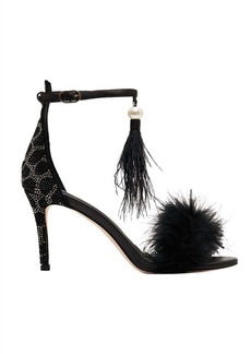 Camilla Feathered Heel In Solid Black