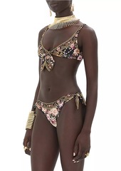 Camilla Floral Front-Tie Bikini Top