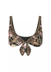 Camilla Floral Front-Tie Bikini Top