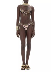 Camilla Floral Front-Tie Bikini Top