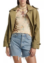 Camilla Floral Jersey Turtleneck Top