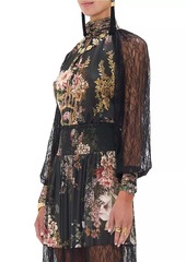 Camilla Floral Lace Silk Blouse