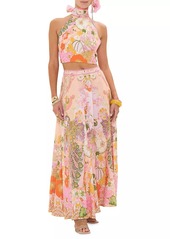 Camilla Floral Linen Halter Top