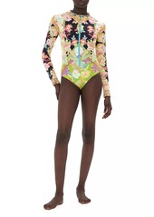 Camilla Floral Long-Sleeve Paddlesuit
