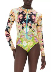 Camilla Floral Long-Sleeve Paddlesuit
