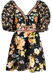 Camilla floral-print puff-sleeved dress