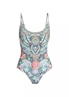 Camilla Floral Scoopneck One-Piece Swimsuit