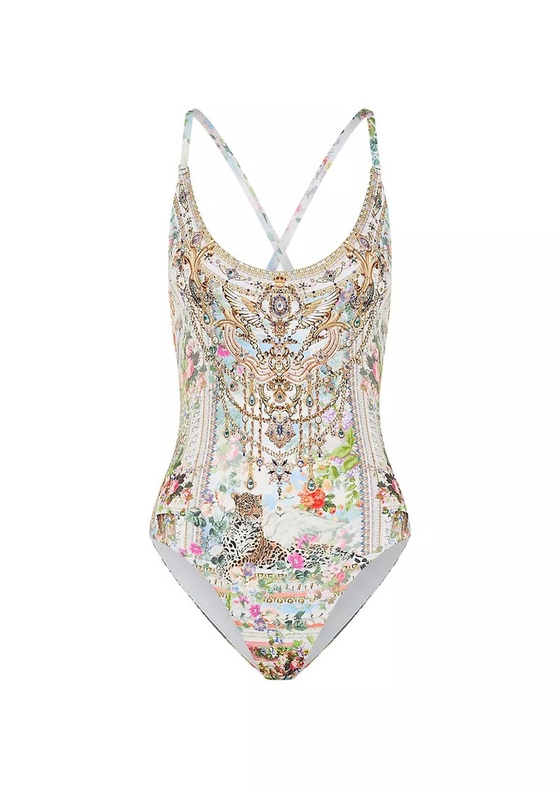 Camilla Floral Scoopneck One-Piece Swimsuit