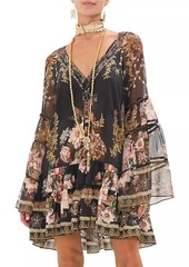 Camilla Floral Silk A-Line Minidress