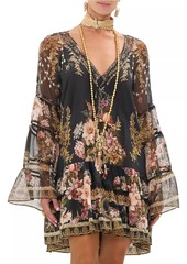 Camilla Floral Silk A-Line Minidress