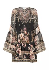 Camilla Floral Silk A-Line Minidress