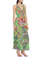 Camilla Floral Silk Cover-Up Maxi Dress