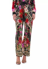 Camilla Floral Silk Drawstring Pants