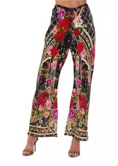 Camilla Floral Silk Drawstring Pants