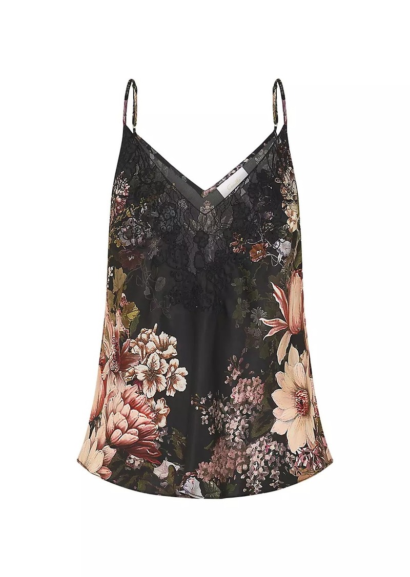 Camilla Floral Silk-lace Camisole Top