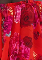 Camilla Floral Silk Off-the-Shoulder Blouse