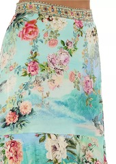 Camilla Floral Silk Ruffled Maxi Skirt