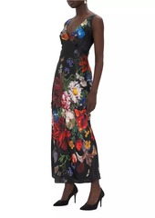 Camilla Floral Silk V-Neck Slipdress