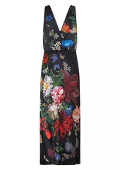 Camilla Floral Silk V-Neck Slipdress