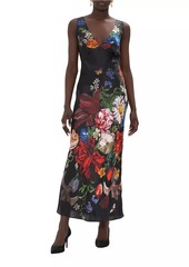 Camilla Floral Silk V-Neck Slipdress