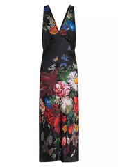 Camilla Floral Silk V-Neck Slipdress