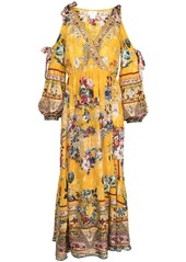 Camilla floral wrap maxi silk dress