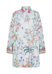 Camilla High-Low Floral Linen Cover-Up