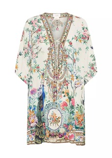 Camilla Lace-Up Silk Cover-Up