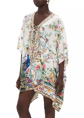 Camilla Lace-Up Silk Cover-Up