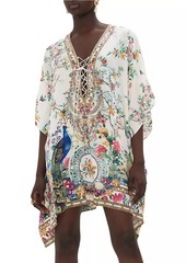 Camilla Lace-Up Silk Cover-Up