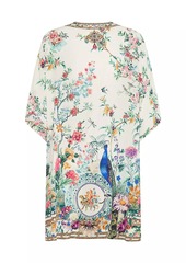 Camilla Lace-Up Silk Cover-Up