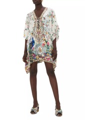 Camilla Lace-Up Silk Cover-Up