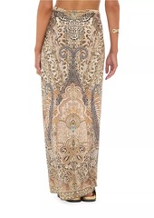 Camilla Leopard-Print Twist-Front Maxi Skirt