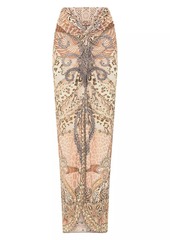 Camilla Leopard-Print Twist-Front Maxi Skirt