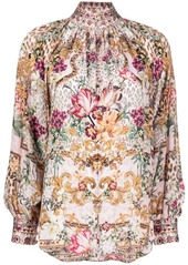 Camilla high-neck silk blouse