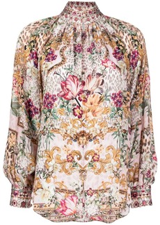 Camilla high-neck silk blouse