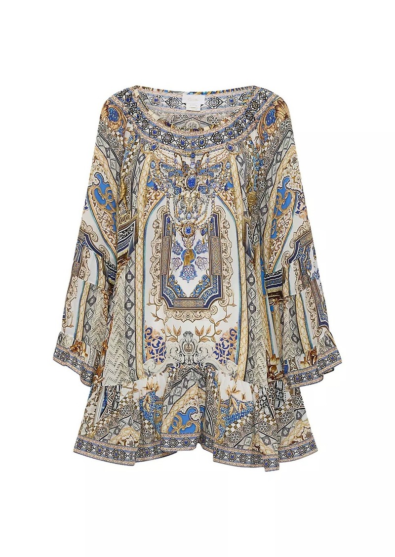 Camilla Make Me Your Mosiac Silk Cover-Up Minidress