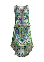Camilla Moon Garden Crossover Silk Dress