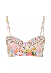 Camilla Patchwork Floral Balconette Underwire Bikini Top