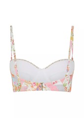 Camilla Patchwork Floral Balconette Underwire Bikini Top