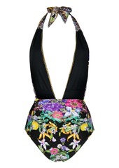 Camilla plunge halterneck swimsuit