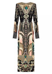 Camilla Printed Jersey Long-Sleeve Maxi Dress